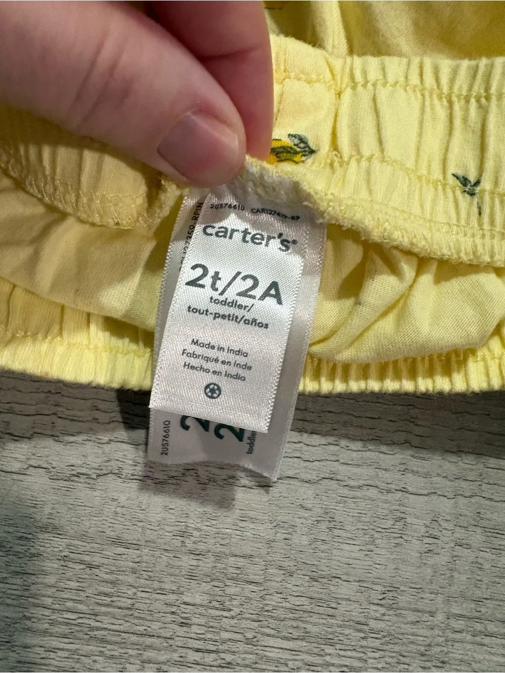 Carters Lemon Print 2 Piece Short Sleeve & Shorts Outfit
